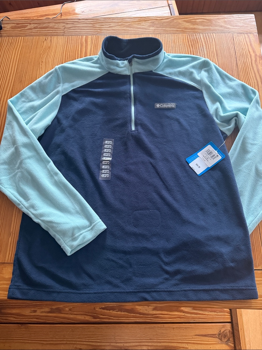 Columbia Navy and Light Blue Quarter-Zip Fleece Pullover